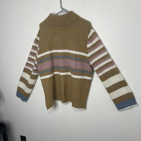 A Beautiful Soul plus size 18 20 taupe sweater turtleneck stripe mauve soft - Picture 6 of 14